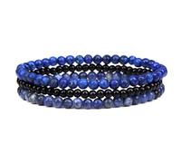 APMGONT Bracelet en Pierre Naturelle, 3 Pièces Chakra Bracelet en Pierre Naturelle, Bracelet d'Agate, Bracelet de Pierres PréCieuses, Bracelet éLastique en Pierre Naturelle pour Femmes et Fille (C)