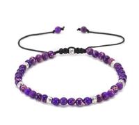 APMGONT Bracelet Yoga Femme Bracelet, RéGlable En Perles Bracelet, Bracelets De Perles Bracelet 4mm, Bracelet D'Agate RéGlable, Bracelet De Pierres PréCieuses Pour Femmes Et Fille (D)