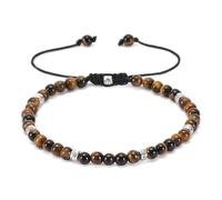 APMGONT Bracelet Yoga Femme Bracelet, RéGlable En Perles Bracelet, Bracelets De Perles Bracelet 4mm, Bracelet D'Agate RéGlable, Bracelet De Pierres PréCieuses Pour Femmes Et Fille (C)
