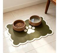 APMGONT Tapis pour Gamelle de Chat Absorbant 50x30cm，Vert foncé：50x30 Cm | Tapis de Nourriture pour Chien Absorbant d'eau, Tapis Antidérapant pour Animaux, Séchage Rapide Tapis de Nourriture Chat