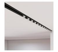 APMOE Aluminium Invisible Rideau Rail Plafond Montage, Encastré Rail de Rideau pour Separation de Piece, Système de Tringle à Rideau Droit pour Fenêtres/Séparateur de Pièce