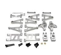 APMXQWIL Compatible avec Mjx pour Hyper Go 14301 14302 1/14 Télécommande Pièces Détachées pour Voiture Métal pour Bras Oscillant Et Coupelle De Direction Pièces Voiture RC(Silver)