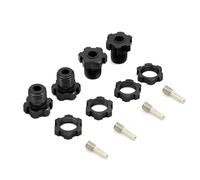 APMXQWIL Compatible avec Traxxas pour E-revo pour E-maxx pour Summit pour Revo 3.3 5353X 1/10 Écrous Hexagonaux De 17mm Moyeux De Roue Cannelés Pièces De Voiture RC Pièces Voiture RC(Black)