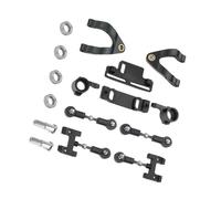 APMXQWIL Compatible avec WPL D12 D22 D32 D42 Coupe De Direction, Bras De Suspension Supérieur Et Inférieur, Glissière De Direction, Bloc De Rotation pour Voiture RC 1/10 Pièces Voiture RC(Black)