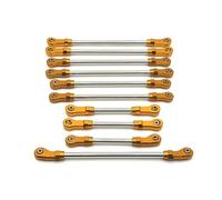 APMXQWIL Pièces Voiture RC Compatible avec Wltoys 104006 104010 104020 104026 10 Pièces, Tige De Liaison en Métal, Lien De Direction Réglable, Accessoires De Pièces De Voiture 1/10 RC(Yellow)