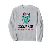 Apocalypse en forme de chat avec un zombie drôle Sweatshirt