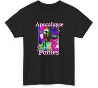 Apocalypse Pony T-Shirt 80s Retro Cartoon Tee Funny Pony Shirt(XX-Large)