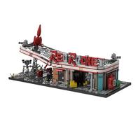 Apocalyptic Red Rocket Kit de construction de station-service post-apocalyptique de science-fiction avec diorama du désert, compatible avec les grandes marques pour collectionneurs adultes (2020