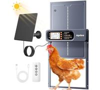 Apode Poulailler automatique à énergie solaire avec minuterie, capteur de lumière et télécommande, anti-pincement, porte étanche en aluminium, 4 modes d'ouverture, taille confortable pour porte de