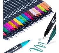 APOGO Lot de 36 feutres mandala pour adultes : 36 feutres Bullet Journal Stylos pour calendrier, planificateur familial, Manga, Dual Brush Pen Set de pinceaux, feutres à pointe fine, lettrage manuel