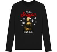 Apoh - "Mona Lisa Tis The Season" T-shirt unie pour homme/femme, manches longues PN1561 (S) (Noir)