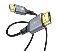 ApoJodly Câble HDMI flexible fin de 1 m, 8K 4K en silicone fin HDMI 2.1 | Câble HDMI de voyage souple 48 Gbit/s ultra haute vitesse, 8K @ 60 Hz 4K @ 120 Hz HDR10+ eARC VRR ALLM pour moniteur