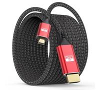 ApoJodly Câble micro HDMI vers HDMI 4K de 7,6 m, HDMI vers micro HDMI HDR haute vitesse en nylon tressé (4K @ 60 Hz, 2K, 1080p, 3D, ARC) pour appareil photo, reflex numérique, Raspberry Pi 5/4