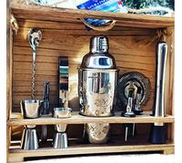 apolliner, shakers à cocktails16 Pièces, Professionnel | Shaker à Cocktail 550ml, Acier Inoxydable | Kit Cocktail,Shaker Barman,kit Cocktail | Service à Cocktail avec Coffret en Bois précieux.