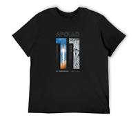 Apollo 11 50Th Anniversary Moon Landing 1969 2019 Men's T-Shirt Unisex Black Cotton Hip Hop Print Tee Shirts L