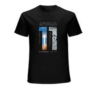 Apollo 11 50Th Anniversary Moon Landing 1969 2019 Men's T-Shirt Unisex Black Cotton Hip Hop Print Tee Shirts S