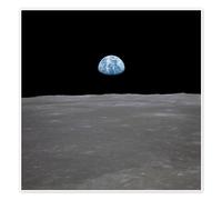 Apollo 11, levée de la Terre au-dessus de la Lune Poster de NASA 60 x 60 cm Noir Tableaux Décoration murale