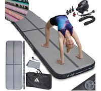 Apollo Air Mat Pro 400 x 100 x 10 cm - Gris froid - Tapis de Gymnastique Gonflable