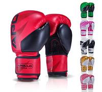 Apollo Gant de Boxe en Cuir PU pour Hommes et Femmes - Gants MMA et Boxe Thaïlandaise - Entraînement et Sparring