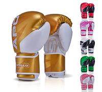 Apollo Gants de Boxe en Cuir PU - MMA, Boxe Thaïlandaise pour Femmes et Hommes - Sac de Frappe, Entrainement, Sparring, Fitness, Kickboxing