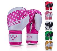 Apollo Gants de Boxe Hommes en Cuir PU - Gants MMA, Boxe Thaïlandaise Femmes et Hommes - Gants Boxe Sac de Frappe, Entrainement, Sparring, Fitness - Gants Kickboxing - Gants de Boxe Hommes