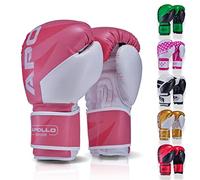 Apollo Gants de Boxe Hommes en Cuir PU - Gants MMA, Boxe Thaïlandaise Femmes et Hommes - Gants Boxe Sac de Frappe, Entrainement, Sparring, Fitness - Gants Kickboxing - Gants de Boxe Hommes