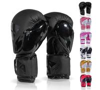 Apollo Gants de Boxe Hommes en Cuir PU - Gants MMA, Boxe Thaïlandaise Femmes et Hommes - Gants Boxe Sac de Frappe, Entrainement, Sparring, Fitness - Gants Kickboxing - Gants de Boxe Hommes