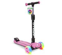 Apollo KidsPro 4 Trottinette pour enfant de 3 ans, pliable, réglable en hauteur, 3 roues, avec roues LED