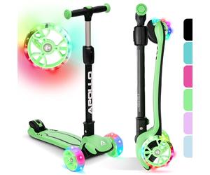 Apollo KidsPro 4 Trottinette pour enfant de 3 ans, pliable, réglable en hauteur, 3 roues, avec roues LED