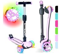 Apollo KidsPro Trottinette pliable 3 roues hauteur réglable pour enfants 3 ans avec roues LED