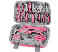 Apollo - Kit d'Outils de Bricolage pour Femmes en Rose de 67 pièces avec Pochette de Transport