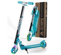 Apollo LED Skyracer - Trottinette Urbaine à Suspension avec Roues LED 145 mm, modèle Pliable et réglable en Hauteur pour Enfants et Adolescents, adaptée au Freestyle