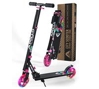 Apollo LED Skyracer - Trottinette Urbaine à Suspension avec Roues LED 145 mm, modèle Pliable et réglable en Hauteur pour Enfants et Adolescents, adaptée au Freestyle