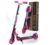 Apollo LED Skyracer - Trottinette Urbaine à Suspension avec Roues LED 145 mm, modèle Pliable et réglable en Hauteur pour Enfants et Adolescents, adaptée au Freestyle