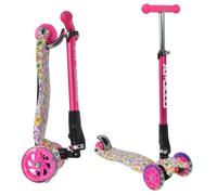 Apollo LED Trottinette enfant pliable er réglable Kids Whiz Fleur Rose Rose Fleurs