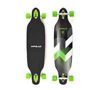 Apollo Longboard édition spéciale Board Complet y Inclus Outil en Forme de T, avec roulements à Billes ABEC High Speed, Drop-Through Freeride Skaten Cruiser Boards