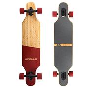 Apollo Longboard édition spéciale Board Complet y Inclus Outil en Forme de T, avec roulements à Billes ABEC High Speed, Drop-Through Freeride Skaten Cruiser Boards