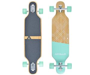 Apollo Longboard édition spéciale Board Complet y Inclus Outil en Forme de T, avec roulements à Billes ABEC High Speed, Drop-Through Freeride Skaten Cruiser Boards