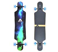 Apollo Longboard Galaxy Special édition Board Complet avec roulements à Billes ABEC Haute Vitesse dropthrough Freeride Skate Cruiser Board Couleur: brouillards d'étoile/Vert