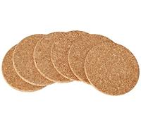 Apollo Lot de 6 Dessous-de-Verre Rond-Liège-Lot de 6 Marron