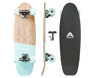 Apollo Mini Longboard Adulte, 70 cm (30 x 8) en Bois