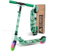 Apollo Moonracer City Trottinette à LED avec suspension, pliable et réglable pour enfants à partir de 4 ans, idéale comme trottinette