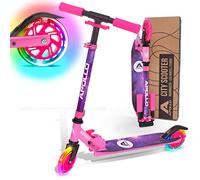 Apollo Moonracer City Trottinette à LED avec suspension, pliable et réglable pour enfants à partir de 4 ans, idéale comme trottinette