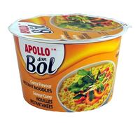 APOLLO - Nouilles dan bol saveur curry Ile Maurice | Savoureux et onctueux | Idéal pour un repas rapide | le pot de 85g | LOT DE 4