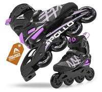Apollo Roller Adultes Air Flow X2, Laçage Rapide, Roller Femmes, Rembourrage Ergonomique, Rollers Hommes avec Platine Élégante en Aluminium, Patins à Roulettes Roulements à Billes ABEC 7, Taille 37-45