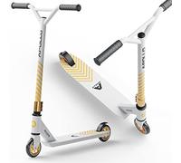 Trottinette Freestyle Genius Pro - Trottinette robuste avec roulement à billes ABEC 9-Blanc/Or