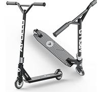 Trottinette Freestyle Genius Pro - Trottinette robuste avec roulement à billes ABEC 9-Noir/Argent