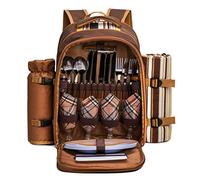 Apollo Walker Sac à Dos de Pique-Nique Ensemble de Pique-Nique pour 4 Personnes (Ensemble et Couverture), Sac Thermique, Sacs isothermes pour Camping, Plage, randonnée Barun