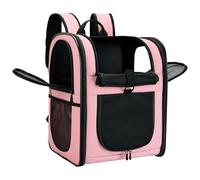 Apollo Walker Sac à Dos pour Chiens et Chats Rose | Filet respirant, fond stable, intérieur spacieux, dos rembourré, larges bretelles, clip de sécurité