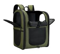 Apollo Walker Sac à Dos pour Chiens et Chats Vert Militaire | Filet respirant, fond stable, intérieur spacieux, dos rembourré, larges bretelles, clip de sécurité